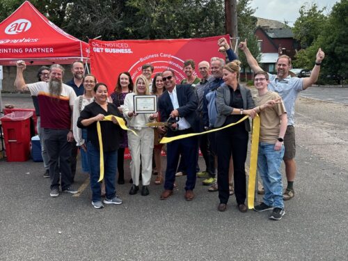 AlphaGraphics Golden Ribbon Cutting