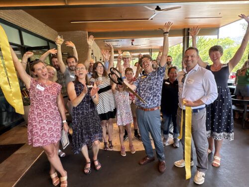 The Golden Hotel Ribbon Cutting: Renovated Patio